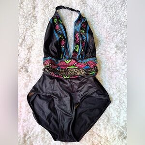 Vintage 80s Catalina One Piece Halter Swimsuit